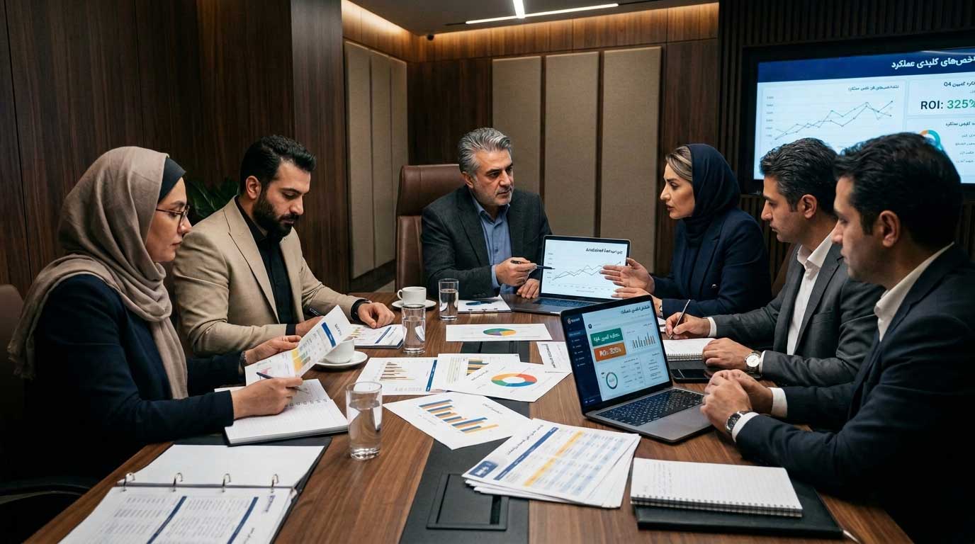 طراحی کمپین تبلیغاتی موفق در جلسه مدیریتی با تحلیل استراتژی، بودجه و KPI